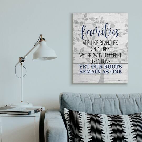 Stupell Industries Family Branches and Roots Phrase Tree Growth Inspiration Canvas Wall Art